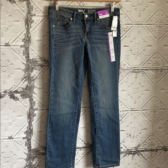 mid rise jeans inches